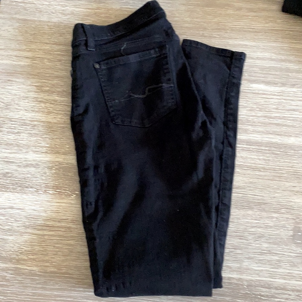 7 for All Mankind Rich Black Skinny Jeans